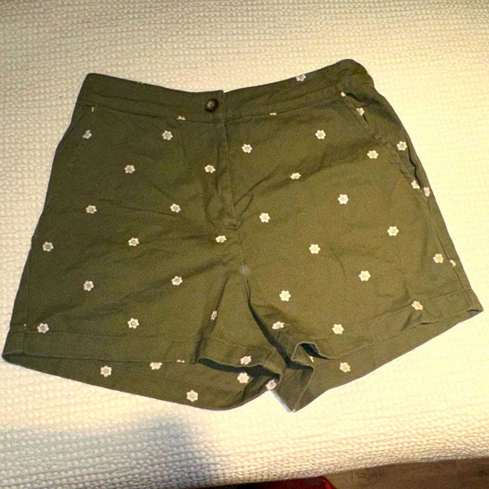 DEUX PAR DEUX JERSEY SHORTS GREEN PRINTED FLOWERS